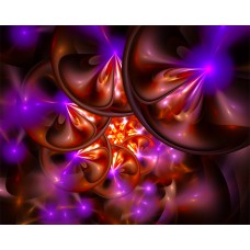 PRINT FRACTAL ART Bubble Flower at Night